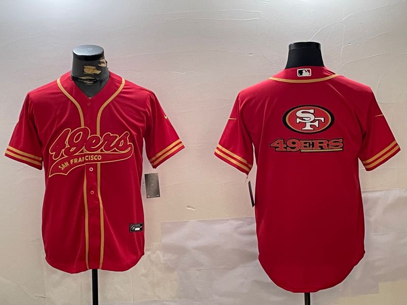 Men San Francisco 49ers Blank Red Gold Joint Name 2024 Nike Limited NFL Jersey style 6
